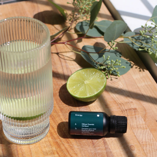 yoursy essential oil blend with a glass of water